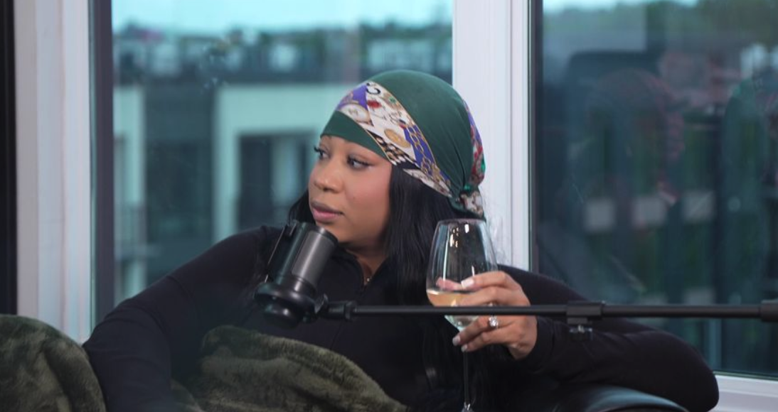 Meagan Sewell recording the Wrap It Up Podcast